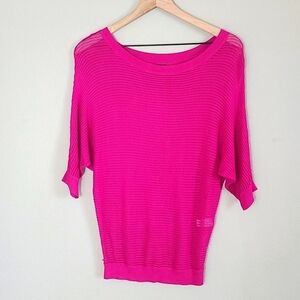Express Magenta Exposed Stitch Sweater in EUC